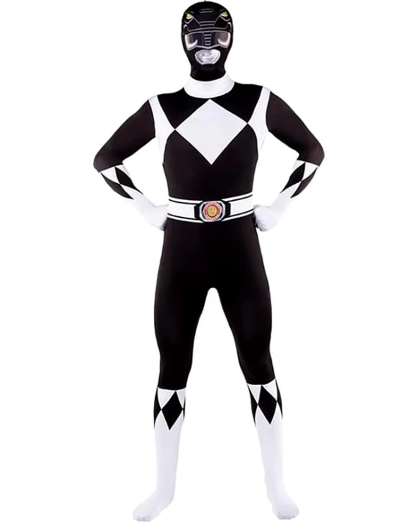 мъжки костюм power ranger черен втора кожа