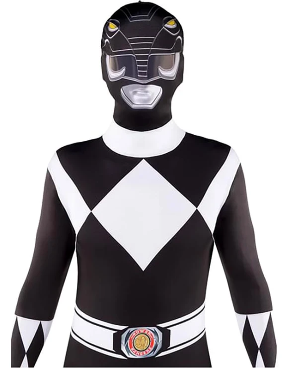 мъжки костюм power ranger черен втора кожа