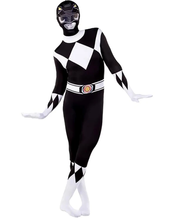 мъжки костюм power ranger черен втора кожа