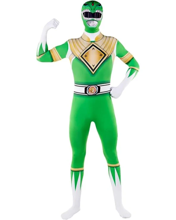 зелен power ranger костюм втора кожа мъж
