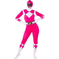 Дамски костюм на Пауър Рейнджърс/Power Rangers втора кожа в розов цвят