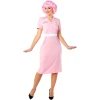 Дамски карнавален костюм Frenchy Pink Ladies от филма Брилянтин Grease с рокля и колие