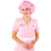 Дамски карнавален костюм Frenchy Pink Ladies от филма Брилянтин Grease с рокля и колие