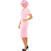 Дамски карнавален костюм Frenchy Pink Ladies от филма Брилянтин Grease с рокля и колие