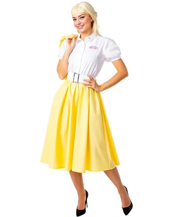 Дамски карнавален костюм Sandy Olsson Good Sandy от филма Брилянтин Grease с яке, рокля и колан