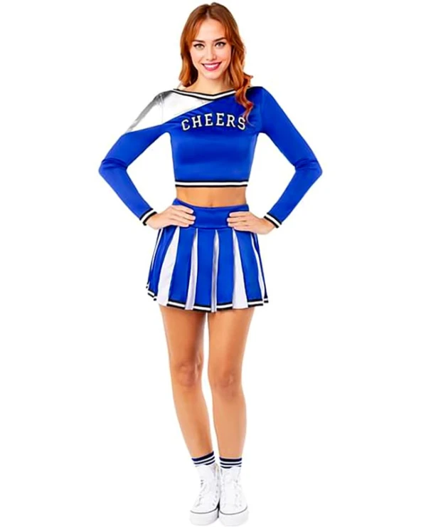 дамски син костюм мажоретка cheerleader комплект
