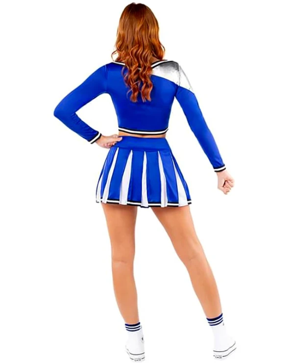 дамски син костюм мажоретка cheerleader комплект