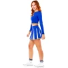 дамски син костюм мажоретка cheerleader комплект