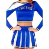 дамски син костюм мажоретка cheerleader комплект