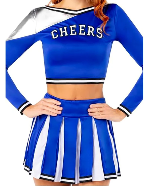 дамски син костюм мажоретка cheerleader комплект