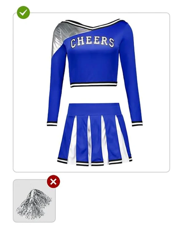 дамски син костюм мажоретка cheerleader комплект