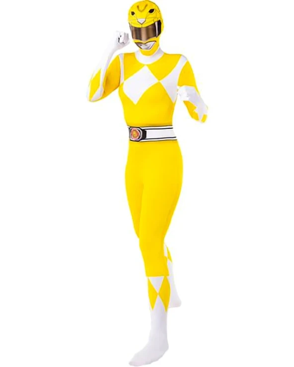 жълт power ranger костюм втора кожа жена