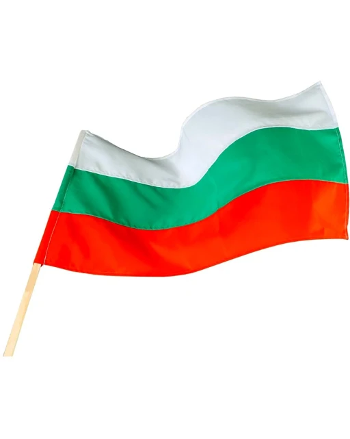 Национален флаг България с дървена дръжка 50x80 см