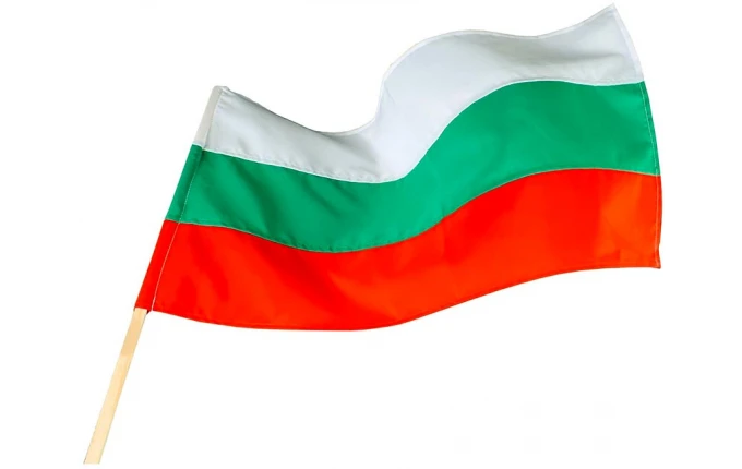Национален флаг България с дървена дръжка 50x80 см