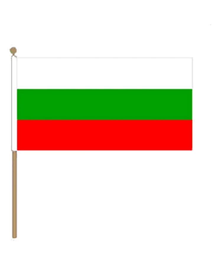 Национален флаг България с дървена дръжка 30x45 см