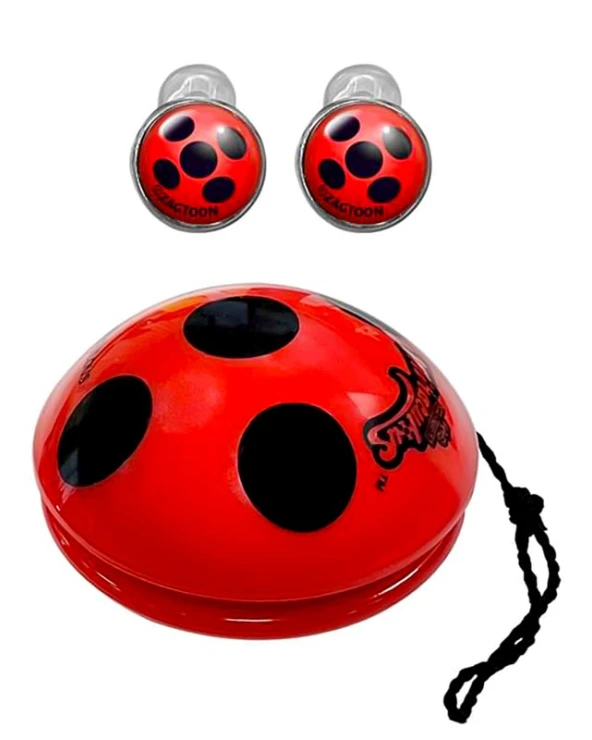 ladybug комплект йо-йо и обеци калинка за деца