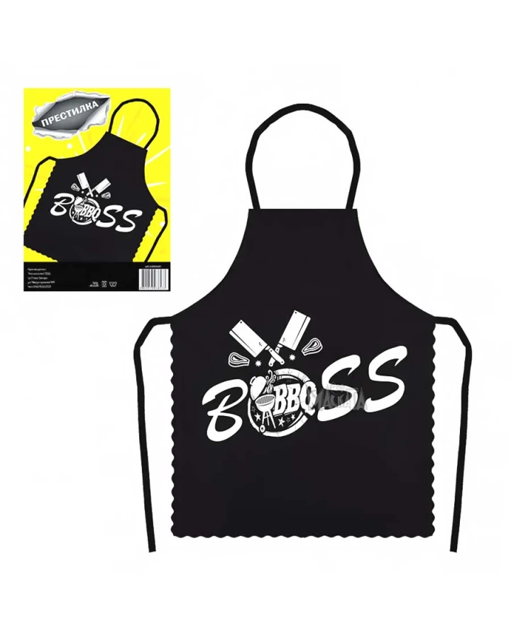 Забавна престилка с надпис - BBQ Boss 100487