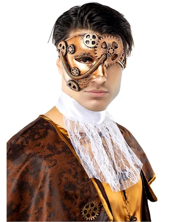 Steampunk полумаска за възрастни с механични зъбни колела