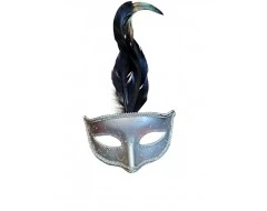 Сребърно домино с изискано перо