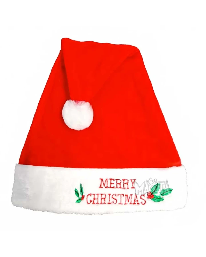 Коледна шапка с надпис Merry Christmas
