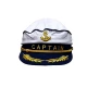 Бяла моряшка шапка с надпис Captain и златна котва от магазин Забава.
