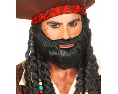 Карнавална брада с мустаци в черен цвят 01856