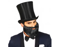 Карнавална брада с мустаци в черен цвят 01856