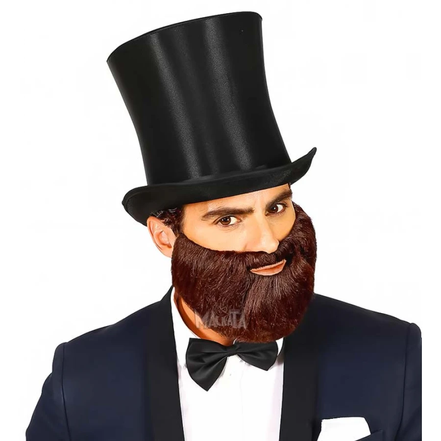 Карнавална брада с мустаци в кафяв цвят 01857