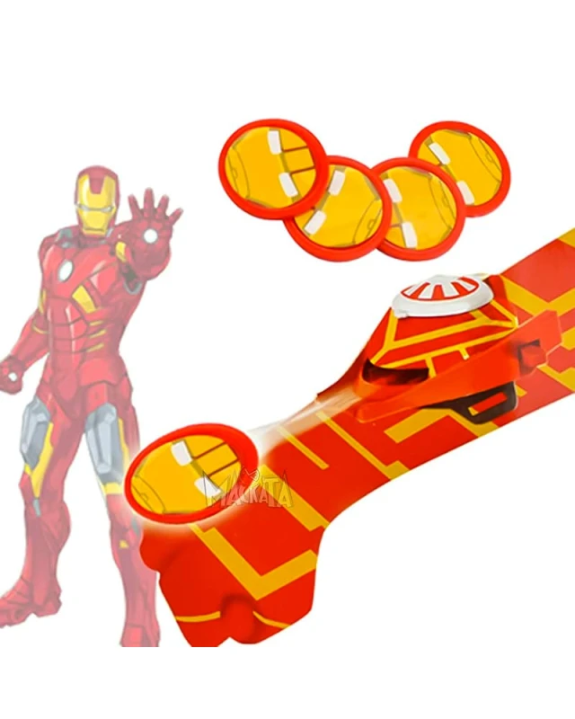 Детска ръкавица на Iron Man с механизъм за стрелба с дискове за карнавален костюм
