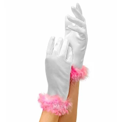 Детски сатенени ръкавици с пух 05384
