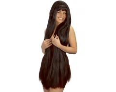 Черна екстра дълга перука - 100см