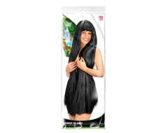 Черна екстра дълга перука - 100см