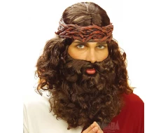 Карнавална перука с брада на Исус Христос J6262