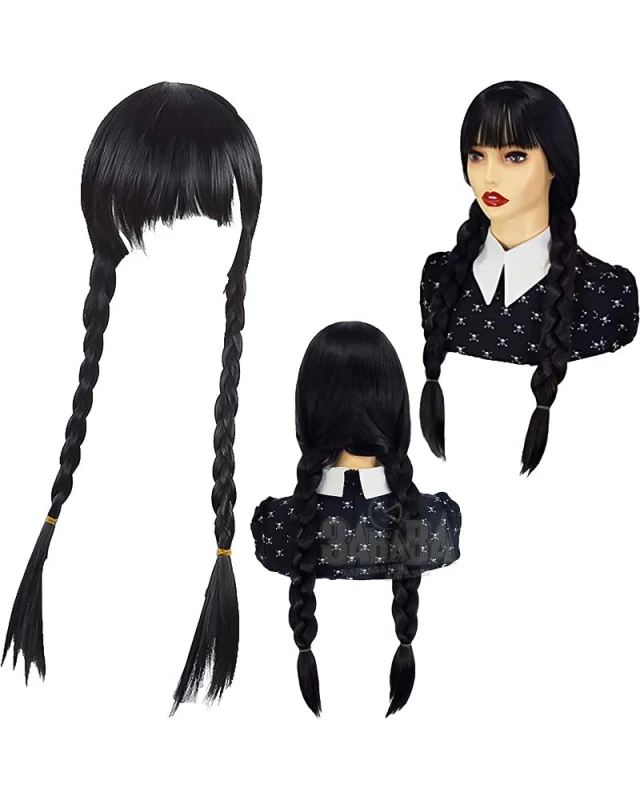 Карнавална перука на Уензди Адамс /Wednesday Addams/