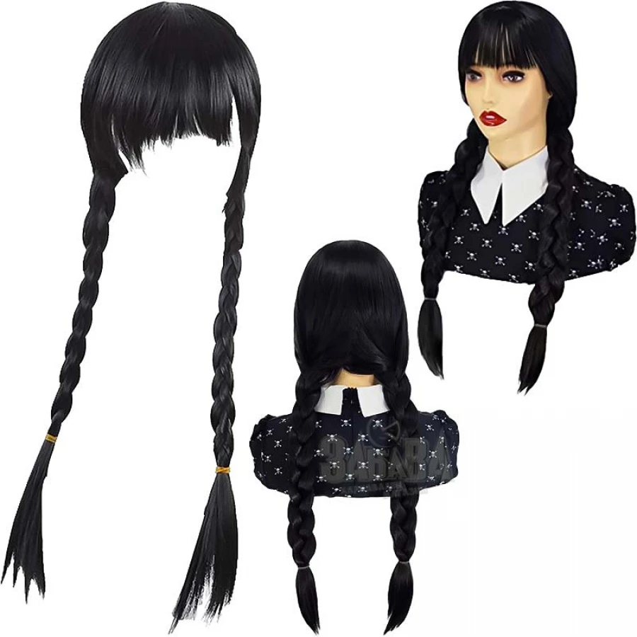 Карнавална перука на Уензди Адамс /Wednesday Addams/