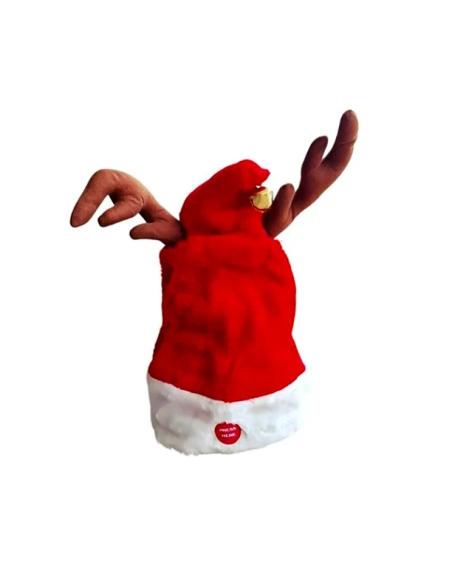 Танцуваща коледна шапка с еленски рога