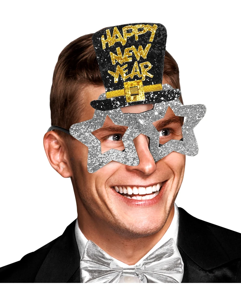 Сребърни очила с надпис Happy New Year
