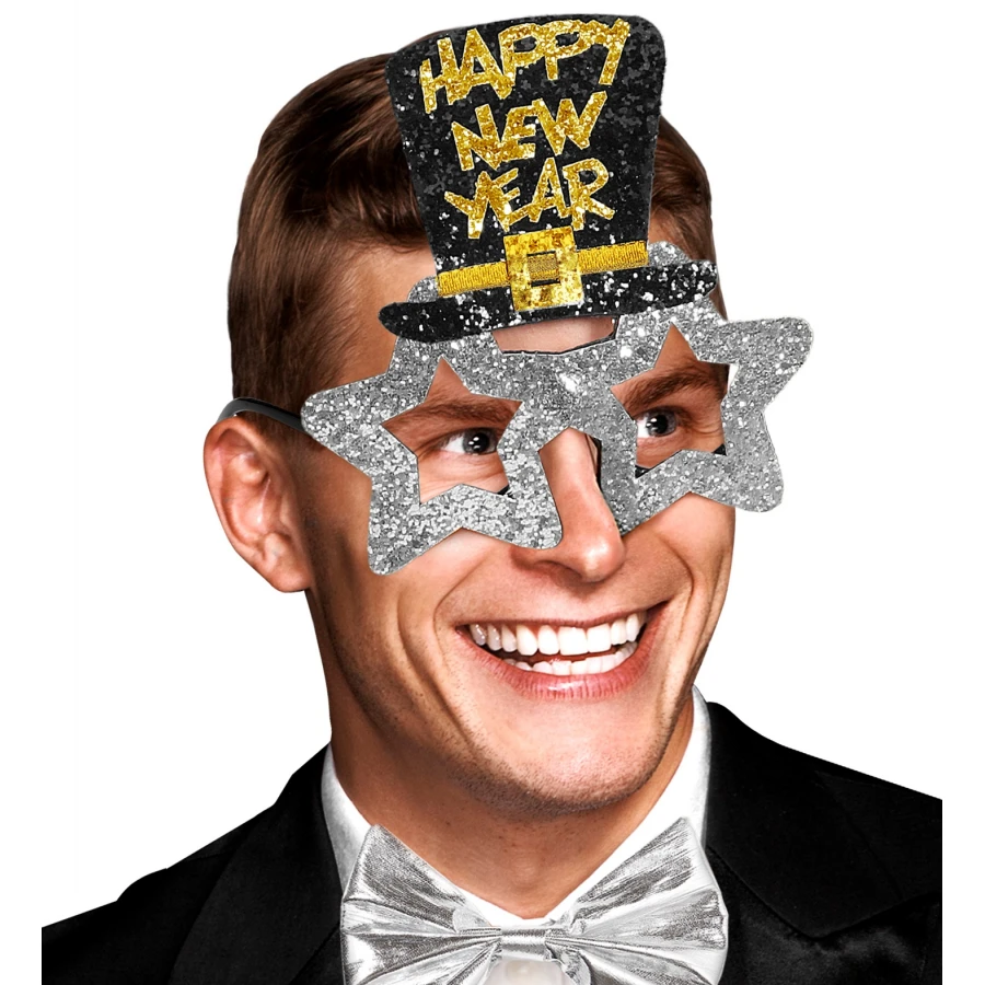 Сребърни очила с надпис Happy New Year