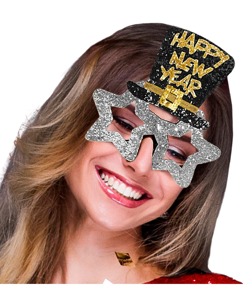 Сребърни очила с надпис Happy New Year