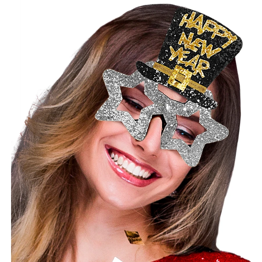 Сребърни очила с надпис Happy New Year