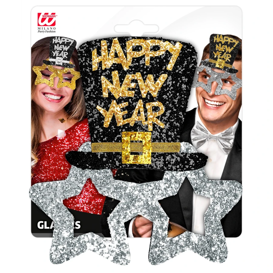 Сребърни очила с надпис Happy New Year