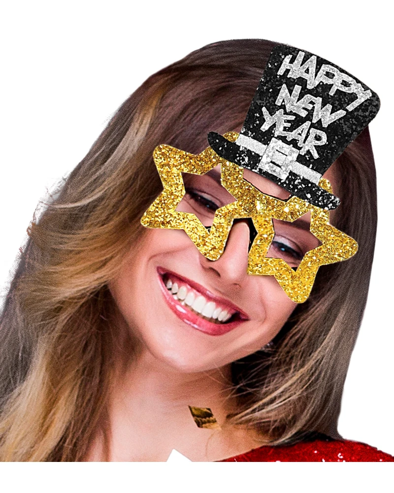 Златни очила с надпис Happy New Year