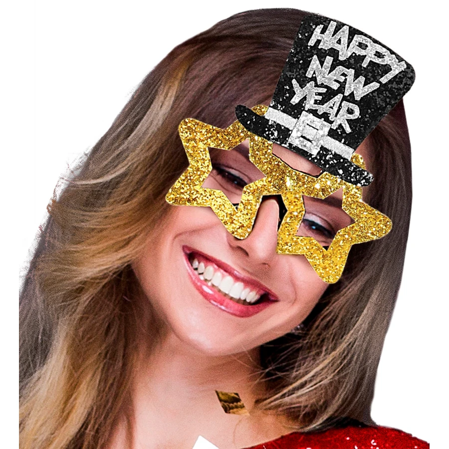 Златни очила с надпис Happy New Year