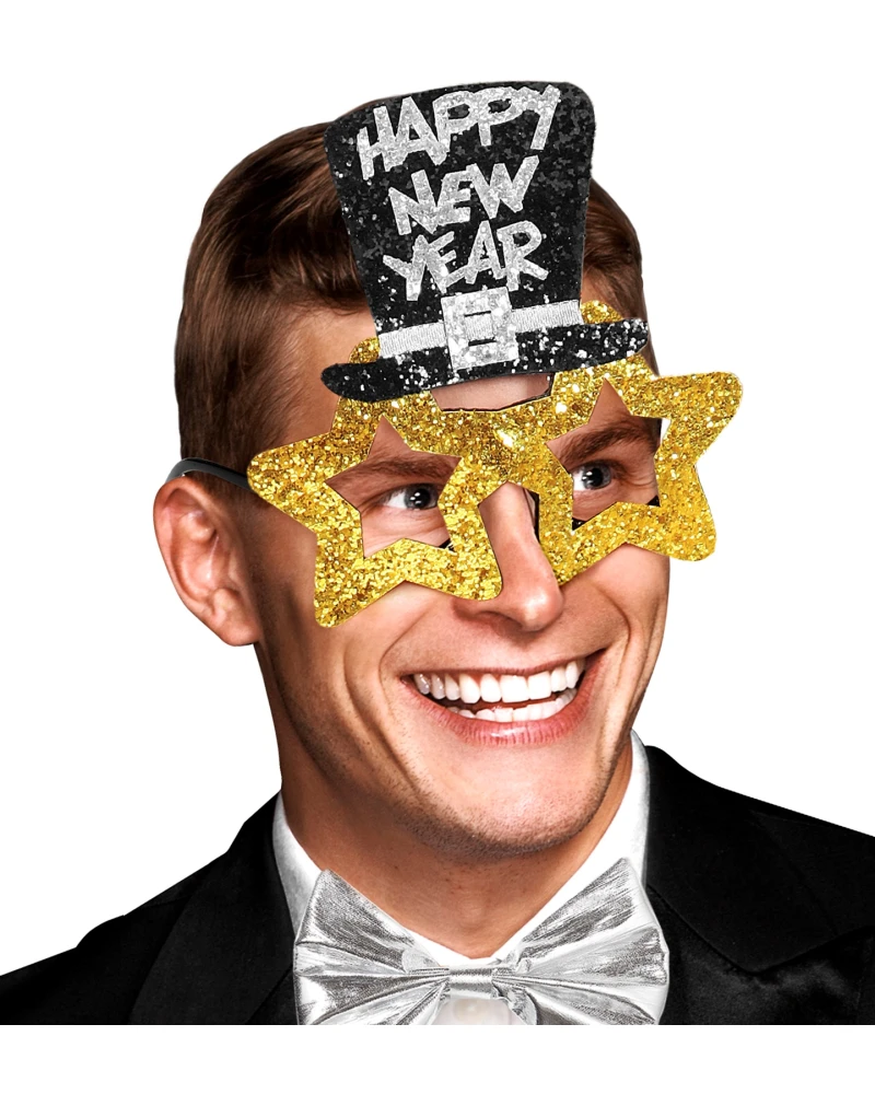 Златни очила с надпис Happy New Year