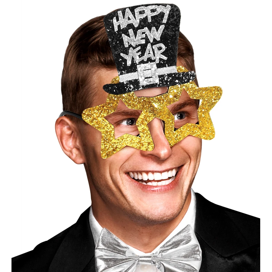 Златни очила с надпис Happy New Year