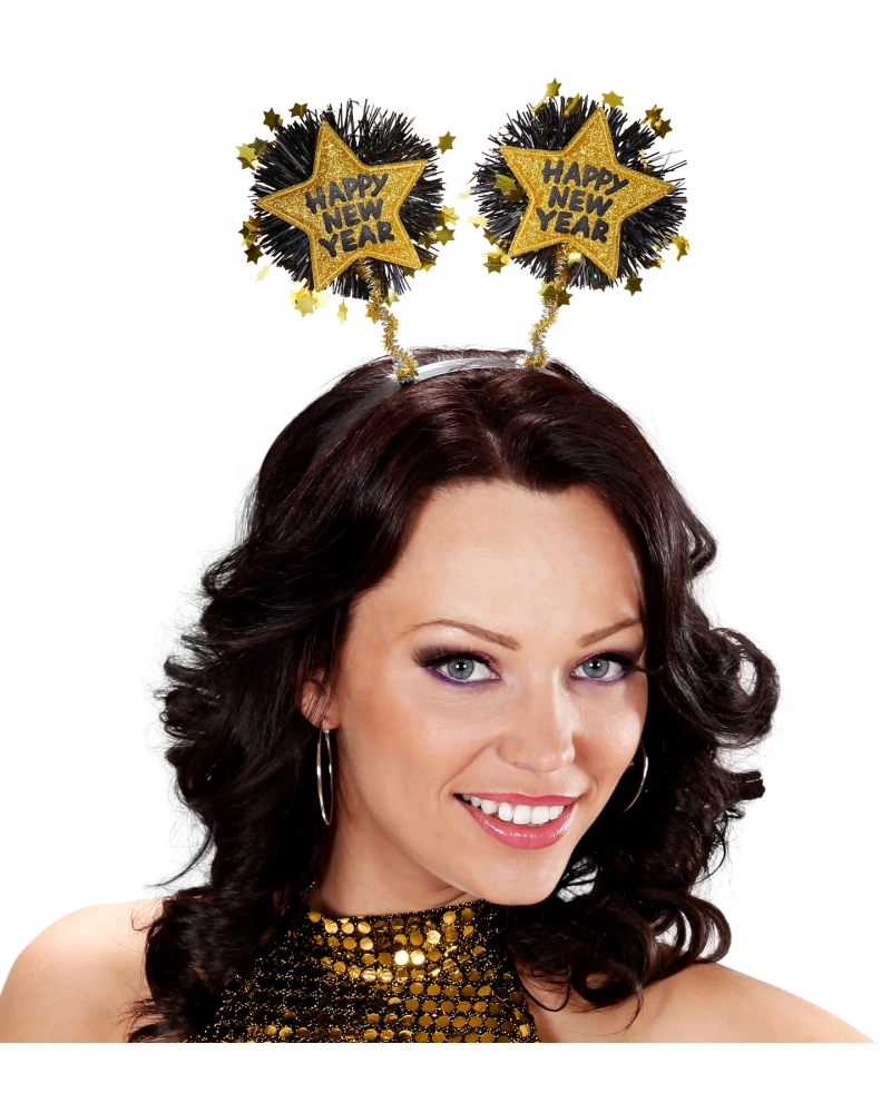 Златна диадема с надпис Happy New Year