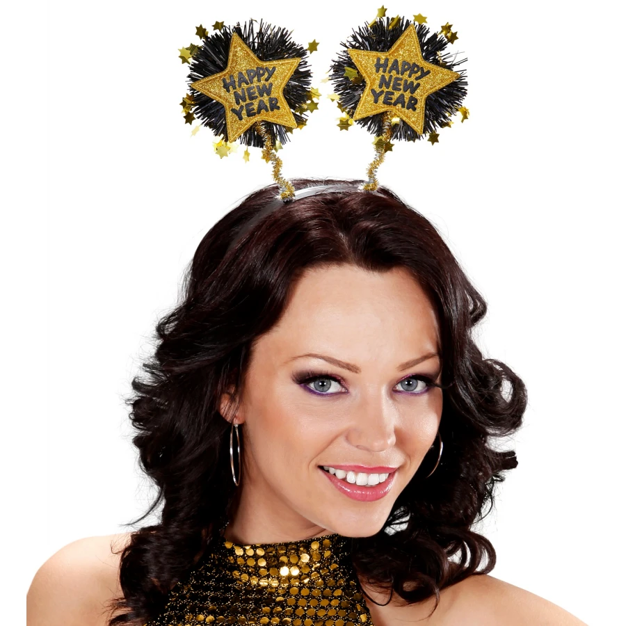 Златна диадема с надпис Happy New Year