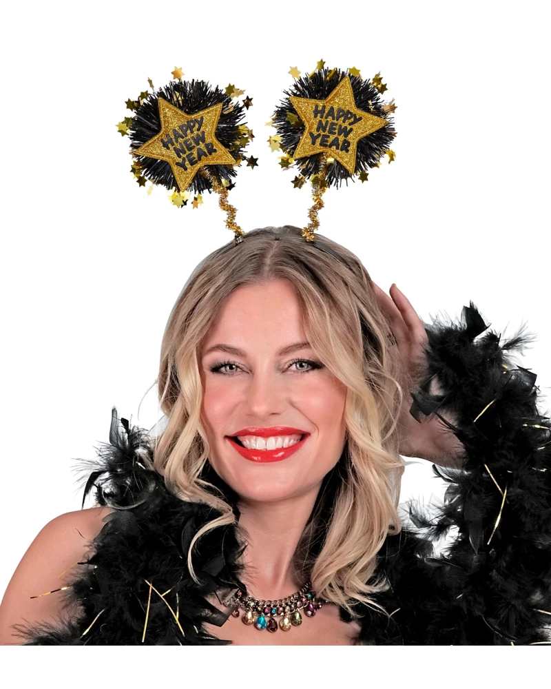 Златна диадема с надпис Happy New Year