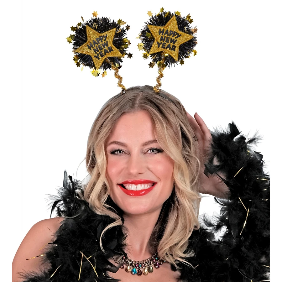 Златна диадема с надпис Happy New Year
