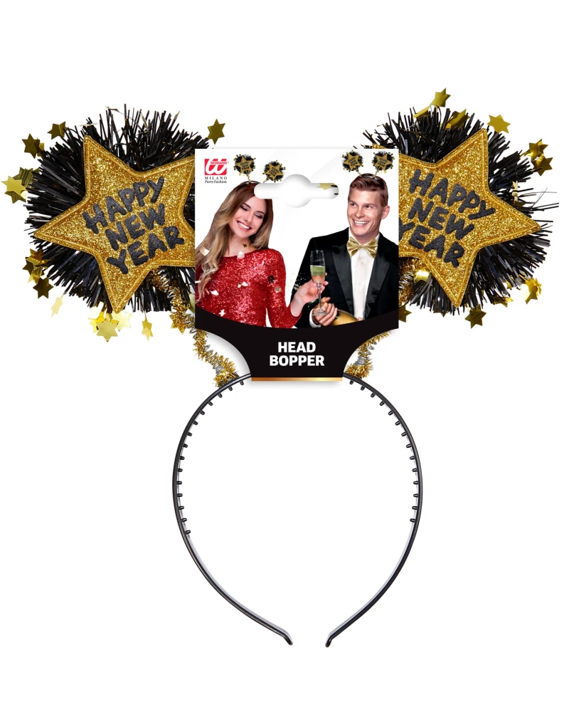 Златна диадема с надпис Happy New Year